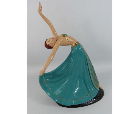 Crown Devon collectors club limited edition art deco style figurine by Kathleen Parsons, No 76 of 500. 11.5" tall.