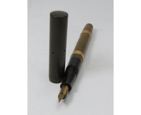 Vintage Waterman Ideal fountain pen with 9ct gold bands.