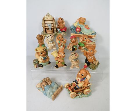 13 Pendelfin rabbit figurines.