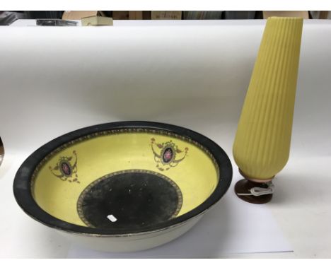 Three boxes containing a collection of ceramics including a porcelain clock garniture, a collection of boxed WMF, a 1950's/60