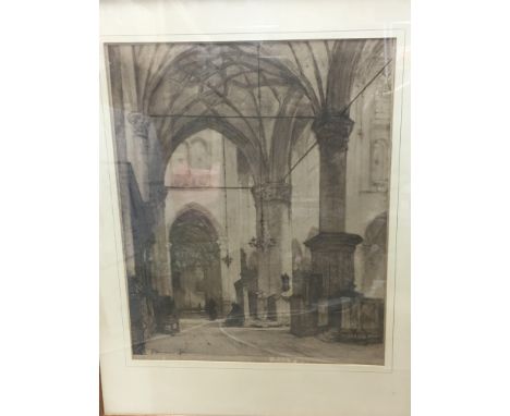 A framed print, possibly after an original by Johannes Bosboorn 1817 - 1891, approx 62.5cm x 78cm.