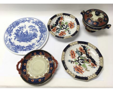 A small collection of ceramic items including Spode.