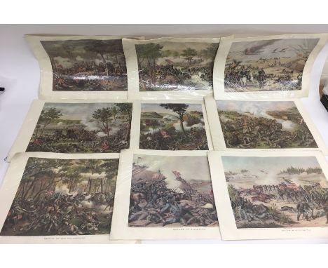 An interesting collection of unframed military prints depicting 19th century warfare