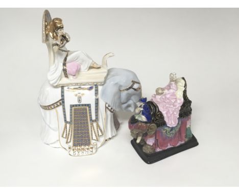 A Royal Doulton Elephant figure Princess Badoura, limited Edition Of 500/168. HN4179 and Royal Worcester Porcelain figure Cle