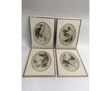 Four limited edition prints of nude women, signed Rucker, numbered 286/300