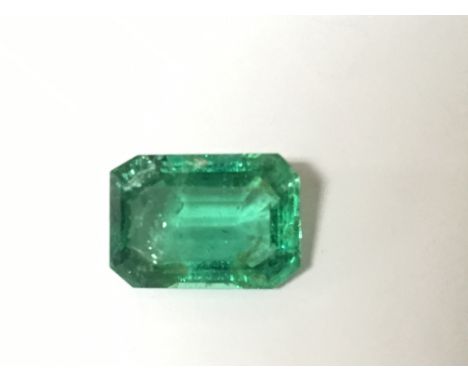 An uncounted step cut Emrald 1.81ct with EDR Gemstone certification.