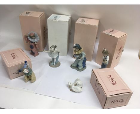 A similar collection of six boxed NAO figures including clowns