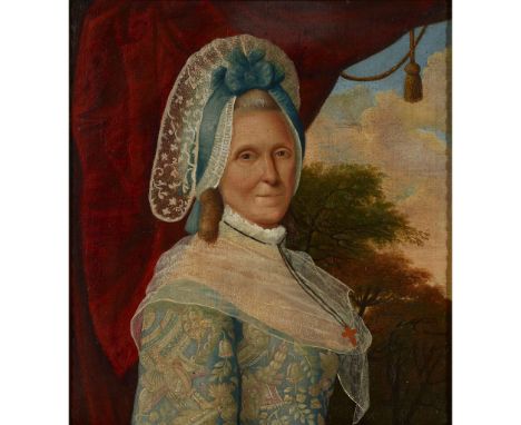  18TH CENTURY CONTINENTAL SCHOOL HALF LENGTH PORTRAIT OF LADY MARY TANCREDE HAUTEVILLE inscribed verso with sitter, age of si
