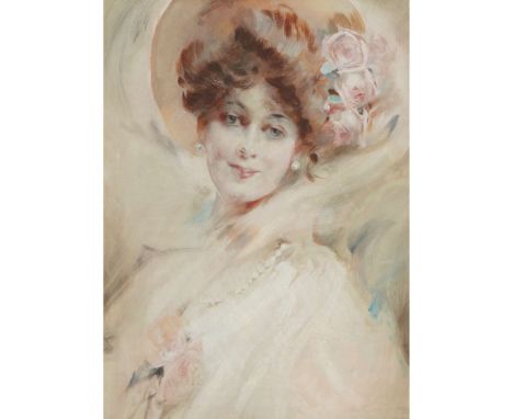  RUTH GARNETT (BRITISH 1836-1916) PORTRAIT OF AN ELEGANT YOUNG WOMAN Mixed media on paper 46cm x 35.5cm (18in x 14in) Anthony