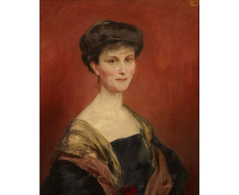  ADOLPH PIRSCH (AUSTRIAN 1858-1929) HALF LENGTH PORTRAIT OF THE COMTESSE DE VAUX (NÉE JEANNE-MARIE-JOSEPHINE GHISLAINE, BARON