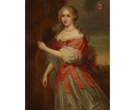  LEON-GERARD CREPY (19TH/20TH CENTURY FRENCH) AFTER VAILLANT PORTRAIT OF MME. LA BARONNE DE LADOS, NÉE DE TOYAZ signed, inscr
