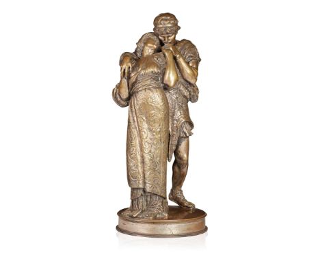  GIOVANNI BATTISTA AMENDOLA (ITALIAN 1848–1887) WEDDED, AFTER FREDERIC, LORD LEIGHTON bronze, silver patina, inscribed ‘Model