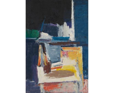  PETER KINLEY (BRITISH 1926–1988) STUDIO INTERIOR WITH WINDOW (I), 1960 signed, titled verso, oil on canvas 127cm x 86.5cm (5