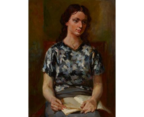  PIOTR FILIPOVICH ALBERTI (RUSSIAN 1913-1994) PORTRAIT OF A LADY READING, c.1956 signed, oil on canvas 77.5cm x 57.5cm (30 ½i