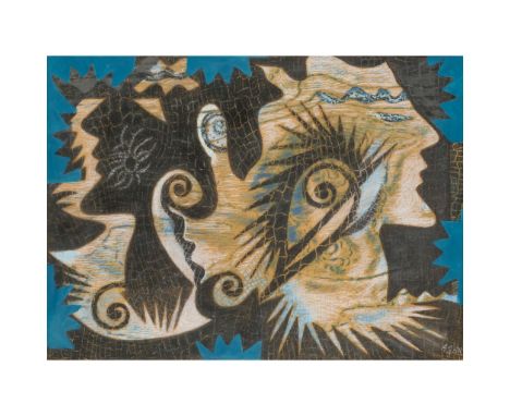  EILEEN AGAR (BRITISH 1899-1991) LEDA AND THE SWAN signed, pastel and gouache on paper 37cm x 50cm (14 ½in x 19 ¾in) Sandra L