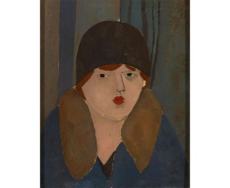  FRITZ GLARNER (SWISS 1899-1972) PORTRAIT OF A WOMAN IN A CLOCHE HAT / PORTRAIT OF A WOMAN both signed to the stretcher, oil 