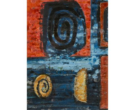  JOHN PIPER (BRITISH 1903-1992) STUDY FOR WATSON HOUSE MURALS signed, gouache with wax resist on paper with collaged elements