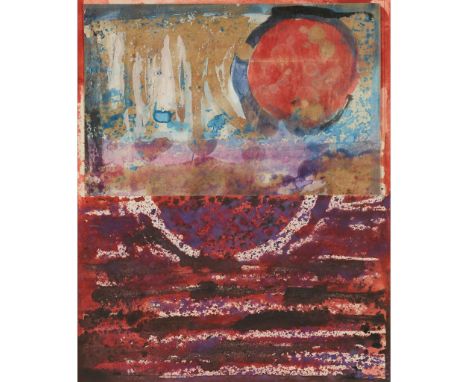  JOHN PIPER (BRITISH 1903-1992) STUDY FOR WATSON HOUSE MURALS watercolour and gouache with wax resist on paper with collage e