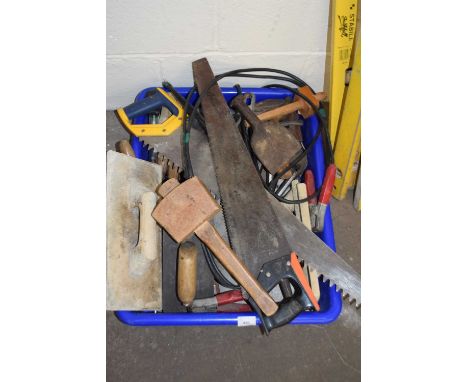 Box various tools and garage clearance items 