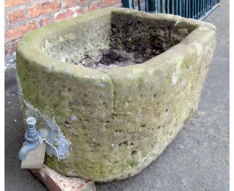 Cut stone pump trough 59 x 44cm. Condition reports are not available for Interiors Sales.