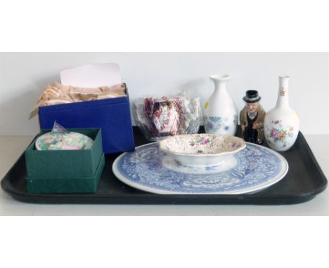 Spode 'Floral' cake stand, Mintons 'Marlow' vase, Wedgwood 'Clementine', Midwinter dish, Winston Toby jug, Minton 'On The Law