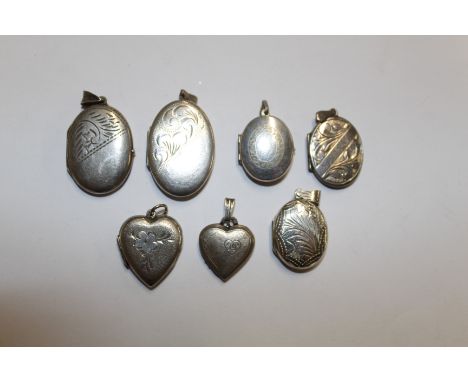 A collection of seven Sterling silver lockets, 27gms 