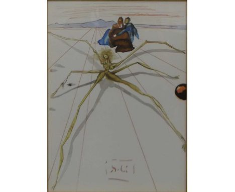 Salvador Dali (1904-1989) - Arachne, lithograph printed in colours, with facsimile signature to lower centre, visible sheet d