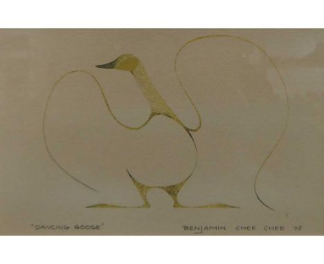 Benjamin Chee Chee (1944-1977) - Dancing Goose, lithograph on wove paper, signed, titled and dated '75 to lower edge, visible