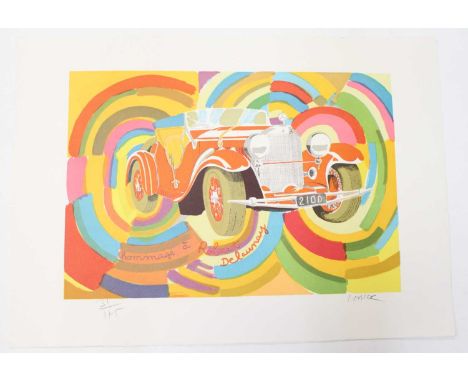 Daniel Lebier (b.1941) - Homage to the Automobile, five lithographic studies printed in colour, each signed in pencil, four n