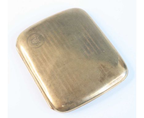 A 9ct gold pocket cigarette case, having finely engraved banded decoration and monogram, maker William Neale Ltd, Chester 191