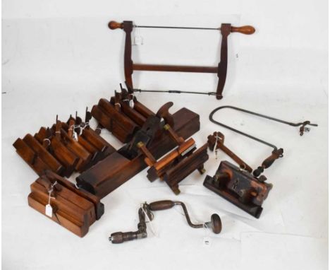 Quantity of vintage woodworking tools, to include: Marples &amp; Sons 'Hibernia' smoothing plane; Toga marking gauges, others