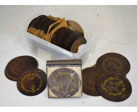 Large collection of Symphonion and Polyphon metal discs, 27cm diameter and smaller, approximately 169 discs