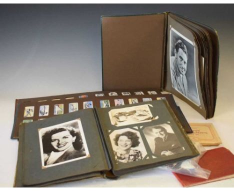 Album of circa 1920s to 1940s portrait postcards, mostly film actors to include Rudolph Valentino, Gracie Fields, some with f