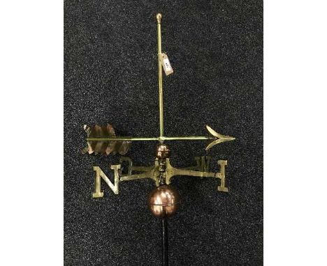 An early twentieth century copper and brass weather vane
