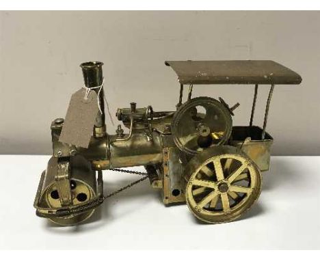 A brass model of a traction engine