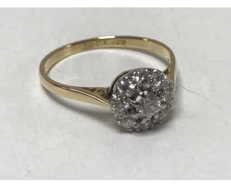 Antique 18ct diamond cluster ring