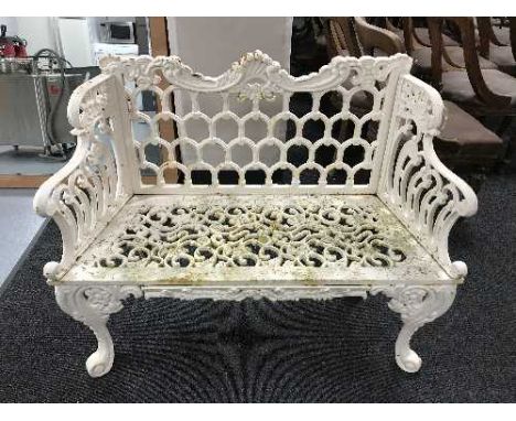 An early twentieth century cast iron garden bench