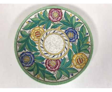 A Crown Ducal charger designed by Charlotte Rhead, diameter 32cm