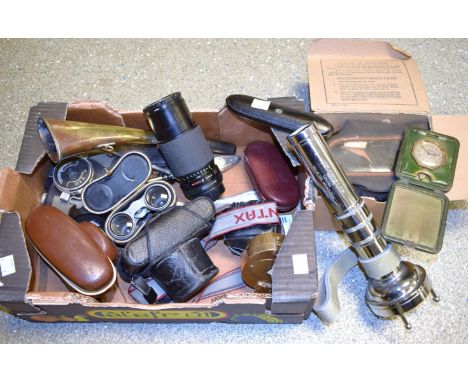 Boxes and Obects - a Siebe, Gorman and Co. Ltd underwater torch, possibly 1939-1945; an underwater camera; a Zeiss Ikon Conti