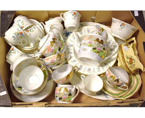 Tea and Dinner Ware - a Japanese eggshell tea service, lithograph to base, for six'  a Heathcote tea service, for six;  vario