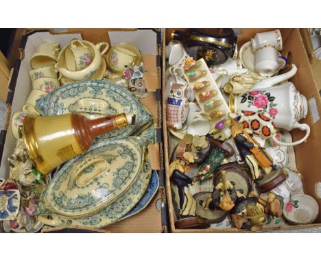 Ceramics - A Royal Crown Derby paperweight pig, ceramic stopper, seconds a Walt Disney seven dwarfs toast rack;a resin comica