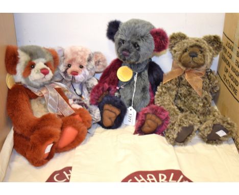 Teddy Bears - a Charlie Bears Ragsy Bear; others, Ruby Tick Tock and Dodger (4)