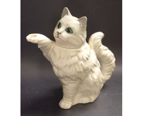 A Beswick novelty cat teapot, grey body, printed marks