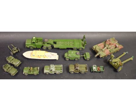 Dinky Super Toys - Military Vehicals, Thornycroft Mighty Antar Tank Transporter 660, Chieftain Tank;  688 Field Artillery Tra