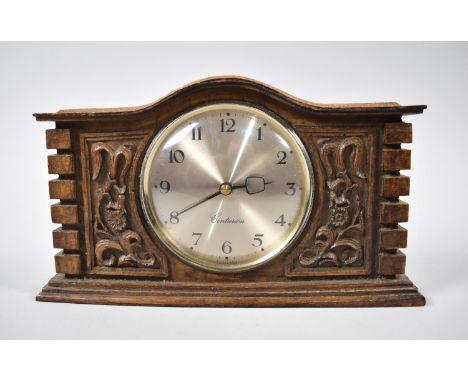 A Mid 20th Century Oak Cased Mantle Clock, The Centurion, with Working Scottish Movement, Although May Require a Service, 25c