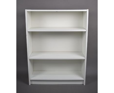 A Modern White Three Shelf Open Bookcase, 80cm Wide 