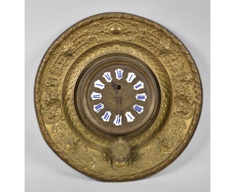 A French Circular Wall Clock with Ceramic Numerals, 40cm Diameter 