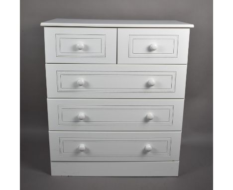 A Modern Chest of Two Short and Three Long Drawers with Ceramic Handles, 83cm Wide 