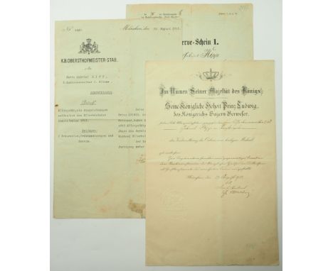 Bayern: Verdienstorden vom Heiligen Michael, Verdienstkreuz Urkunde für den k. Gartenverwalter I. Klasse in Berchtesgaden.Dop