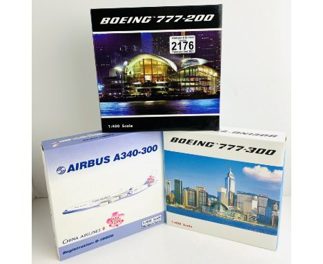 3x  Assorted 1:400 Scale Aircraft Diecast Model Aircraft - In Boxes (ALL WHEELS PRESENT &amp; OK) P&amp;P Group 1 (£14+VAT fo